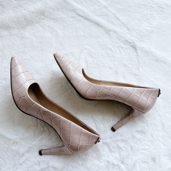 Michael Kors Dorothy Flex pump heels embossed leather size 6 color soft pink - Picture 6 of 9